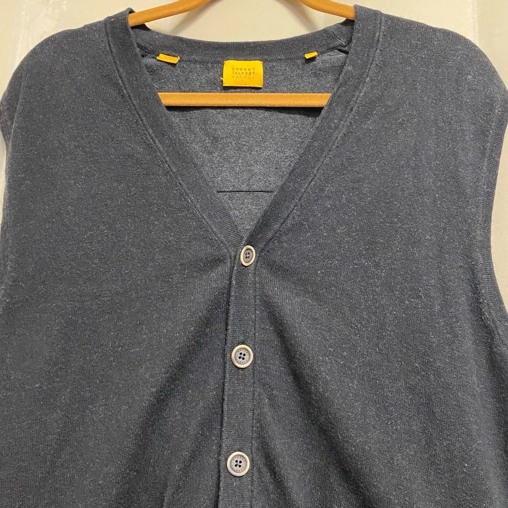 Robert Talbott Carmel Men’s Vest Sleeveless Cardigan Medium Silk Cashmere Cotton
